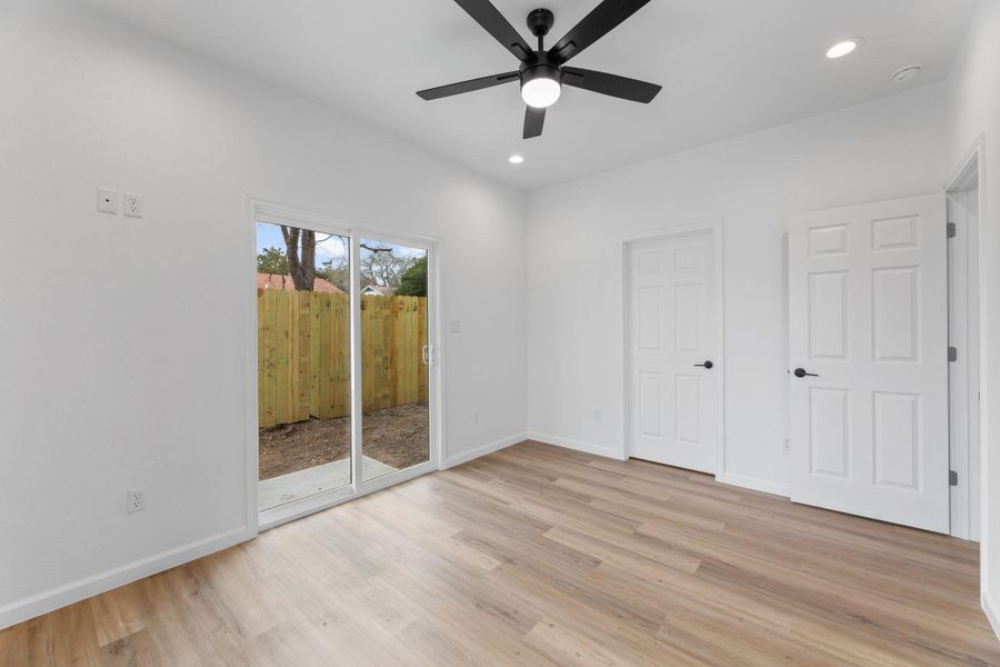 natural light, ceiling fan, and access to exterior natural light, ceiling fan, and access to exterior