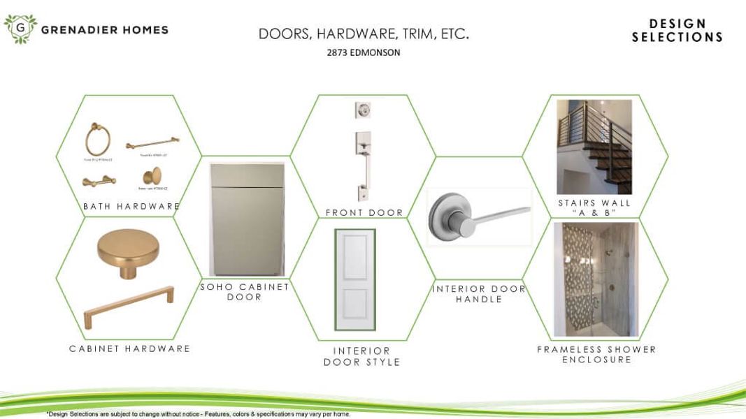 Sample of building materials used in homes in The Tribute, The Colony (Image 11).