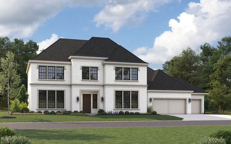 Representative exterior photo of a completed home built from the 7042 by Tradition Homes in Mustang Lakes, McKinney, TX (Image 19).