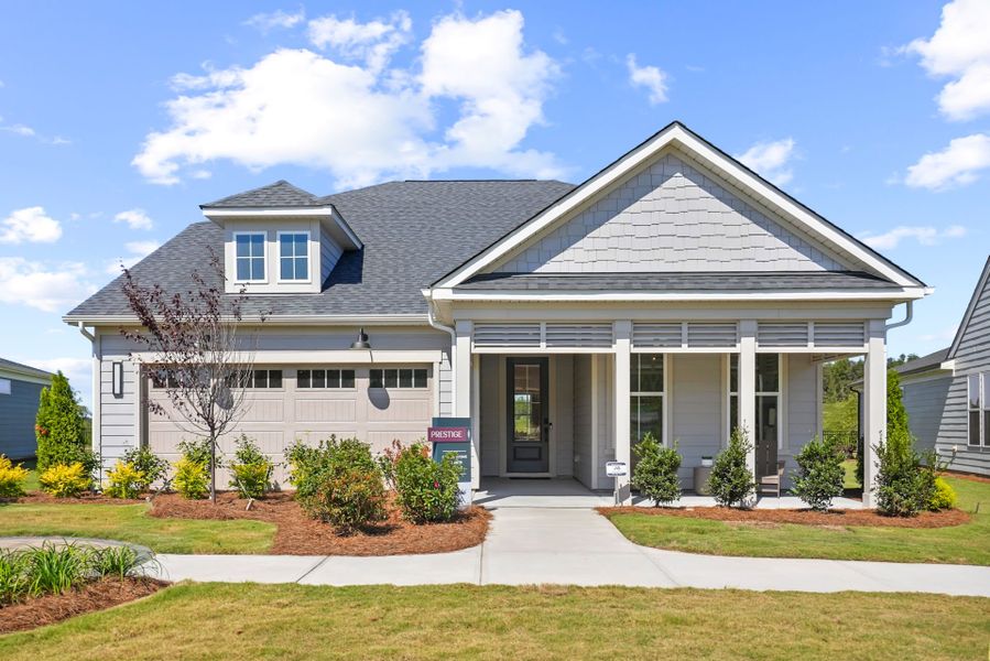 Representative exterior photo of a completed home built from the Prestige by Del Webb in Del Webb Carolina Ridge, Midland, NC (Image 32).
