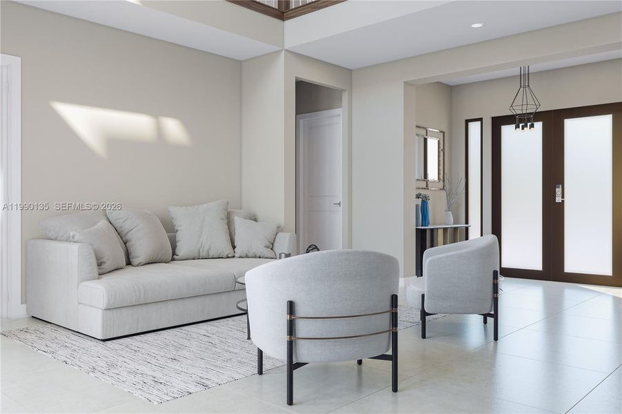 Furnished interior view inside a new home in Greenview at Presidential, Miami (Image 4).