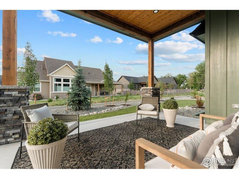Exterior details and patio area of a home in Harvest Ridge, Berthoud (Image 29).