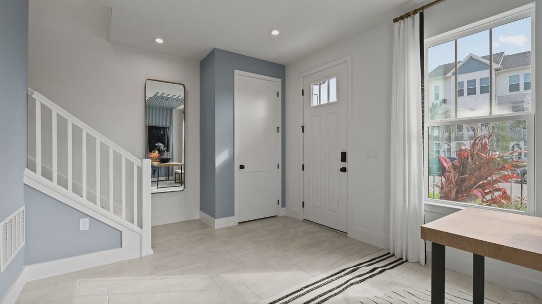 Representative furnished interior of a home built from the Lantana End Unit by DRB Homes in Parkview at Hamlin, Winter Garden (Image 8).