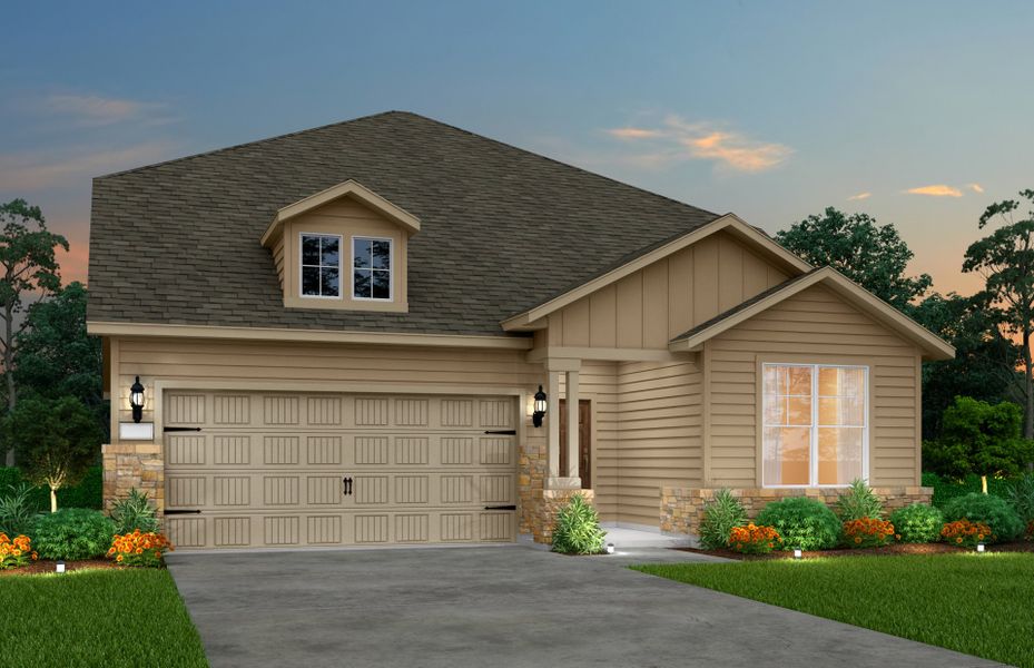 The Keller, a two-story home with 2-car garage, shown with Home Exterior 38