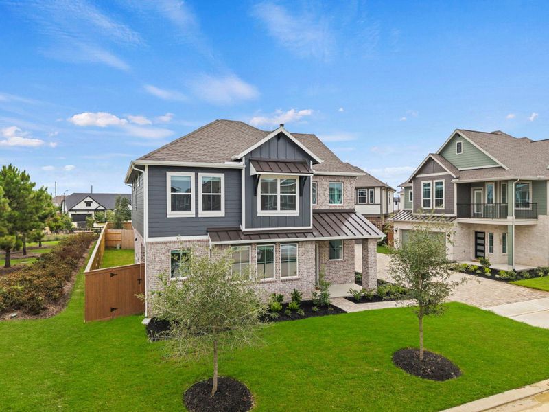 Front exterior of a new home in , Katy, TX, highlighting curb appeal (Image 20). Front exterior of a new home in , Katy, TX, highlighting curb appeal (Image 20).