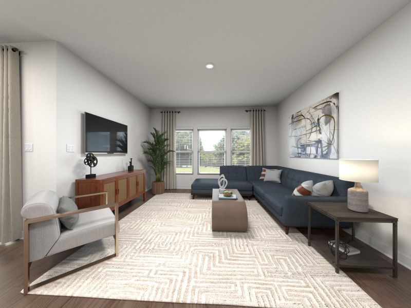 Spend family nights in the spacious great room. Spend family nights in the spacious great room.