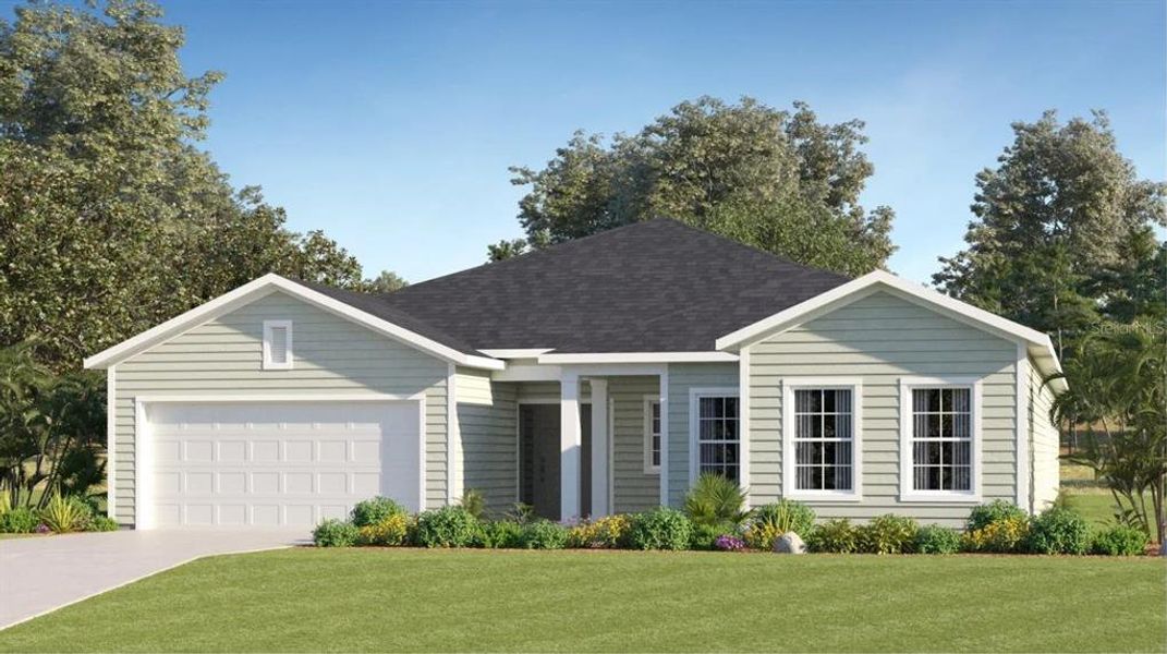 Front exterior of a new home in Pioneer Ranch, Ocala, FL, highlighting curb appeal (Image 1). Front exterior of a new home in Pioneer Ranch, Ocala, FL, highlighting curb appeal (Image 1).