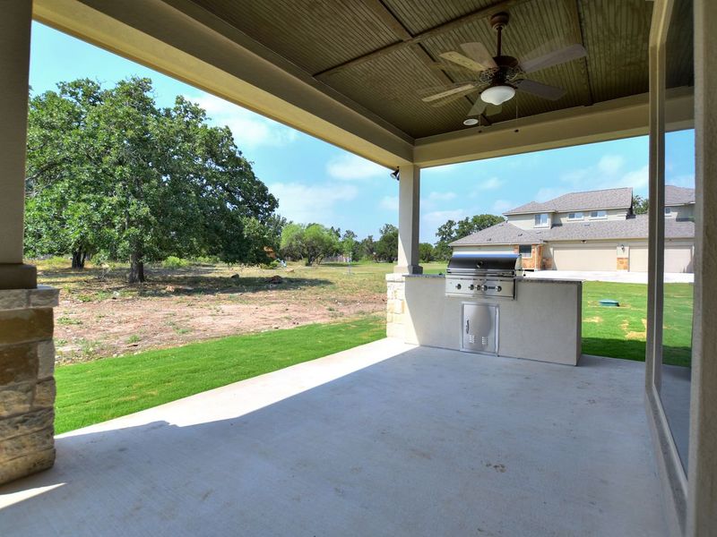 Representative exterior details of a home built from the San Simeon I by Giddens Homes in Clearwater Ranch, Liberty Hill (Image 108).