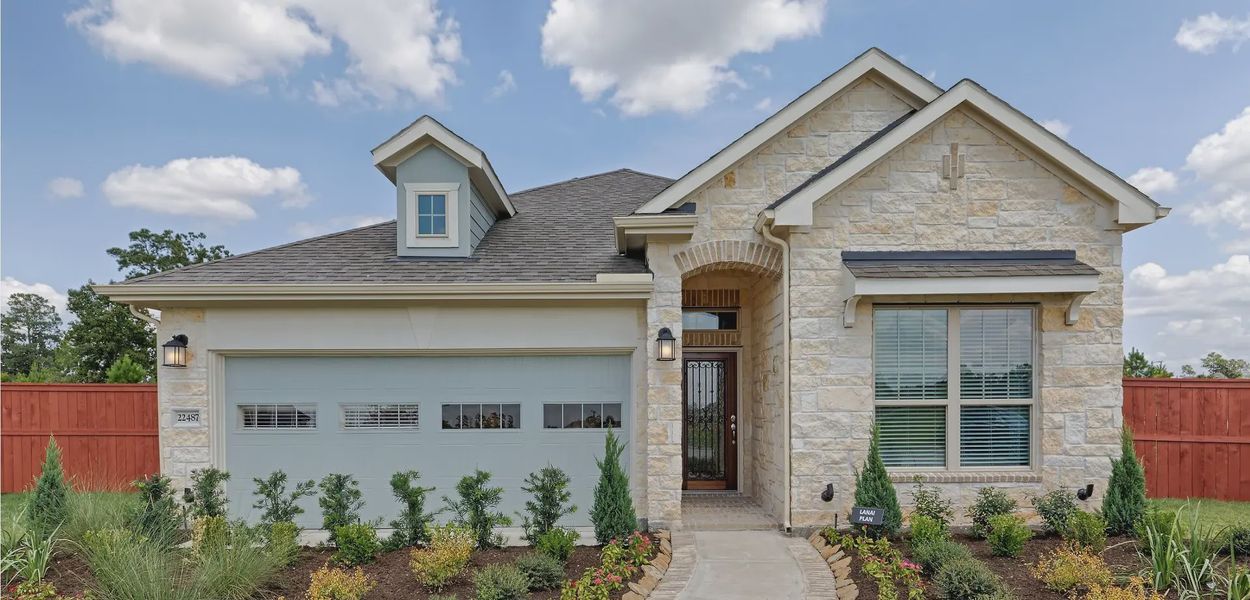 Representative exterior photo of a completed home built from the Lanai by Chesmar Homes in Brookewater 45's, Rosenberg, TX (Image 12).