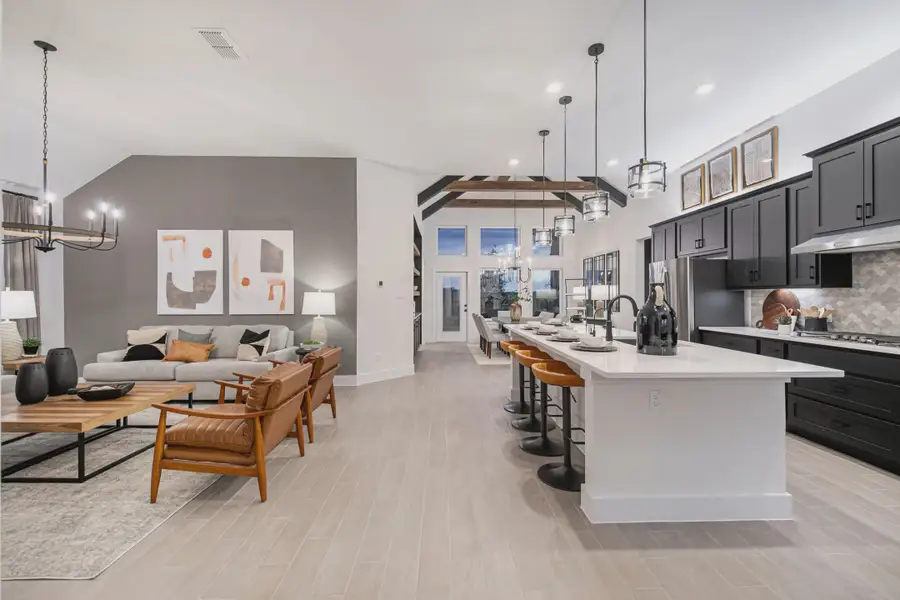 Representative furnished interior of a home built from the Charlene by Chesmar Homes in Meyer Ranch, New Braunfels (Image 7).