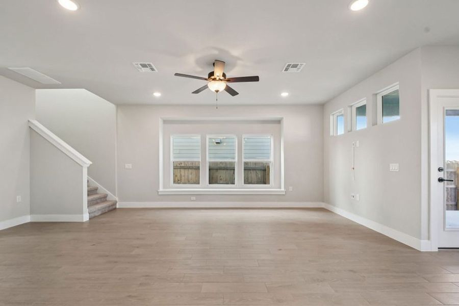 Representative unfurnished interior of a home built from the Denton by Pacesetter Homes in Trace, San Marcos (Image 13). Representative unfurnished interior of a home built from the Denton by Pacesetter Homes in Trace, San Marcos (Image 13).