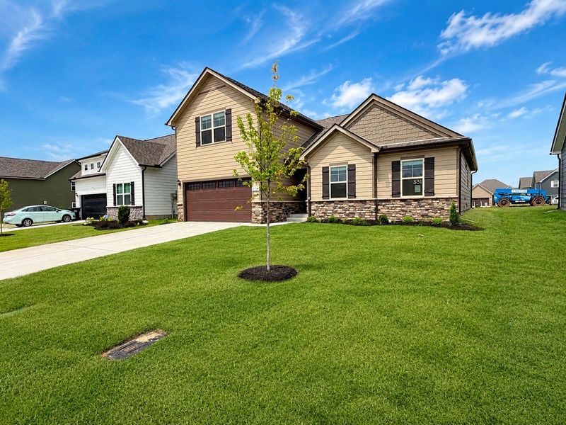 Front exterior of a new home in Salem Landing, Rockvale, TN, highlighting curb appeal (Image 18).