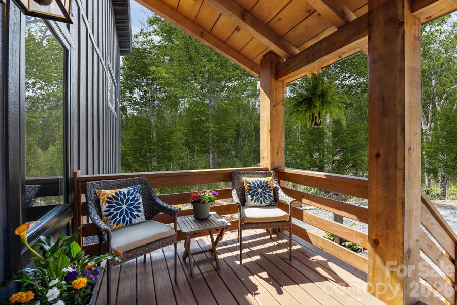 Exterior details and patio area of a home in , Black Mountain (Image 20).