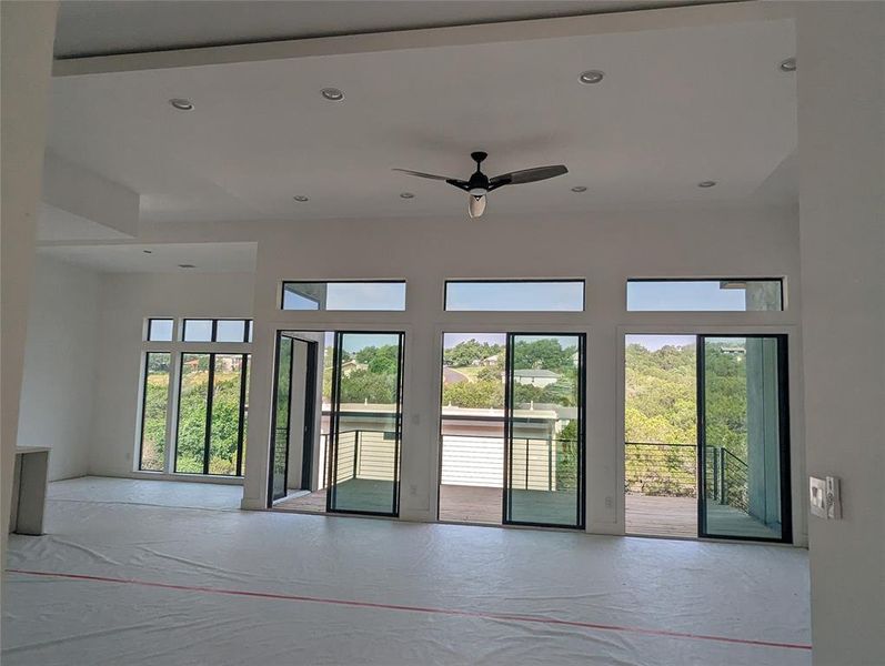 View from Front door of living and dining room