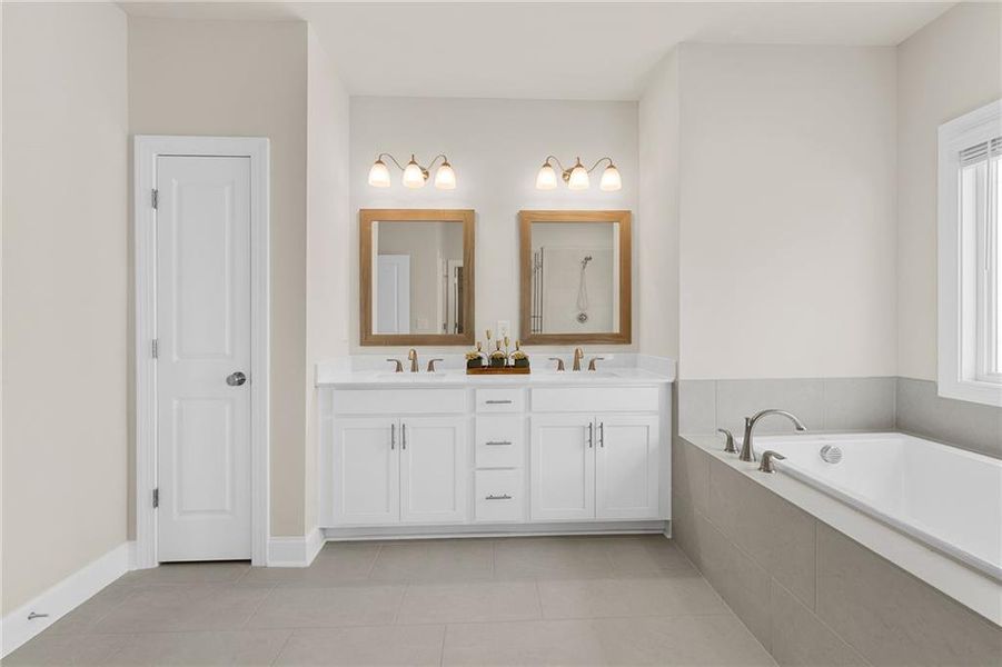 Furnished interior view inside a new home in Palisades Single Family, Cumming (Image 38). Furnished interior view inside a new home in Palisades Single Family, Cumming (Image 38).
