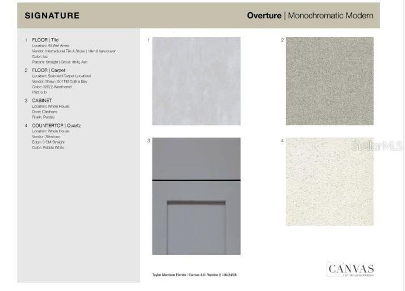 Sample of building materials used in homes in The Towns at Skye Ranch, Sarasota (Image 21).