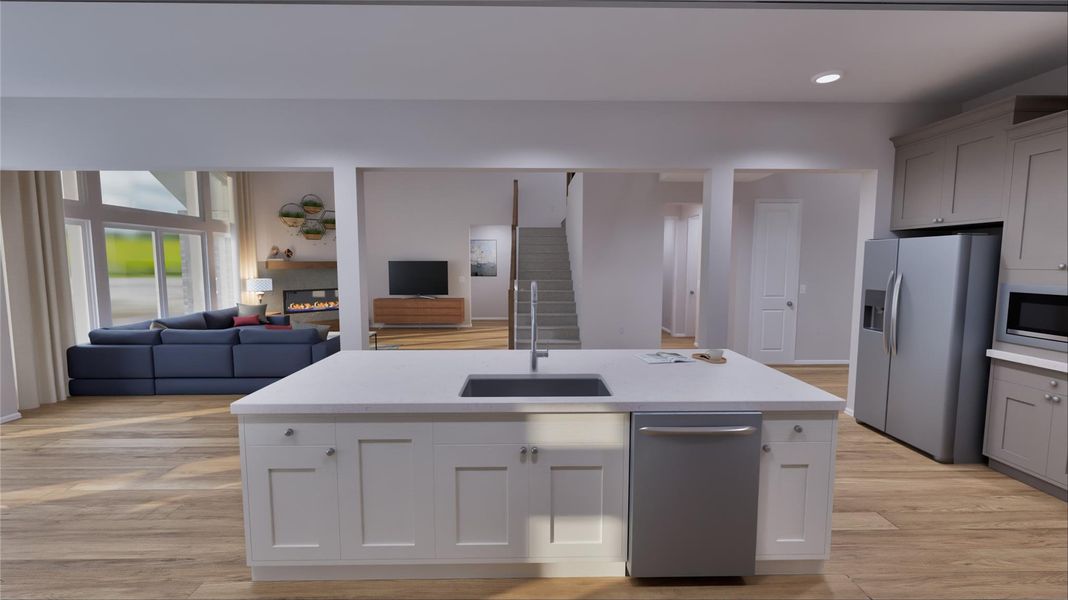 Furnished interior view inside a new home in Bridgeland, Cypress (Image 26).