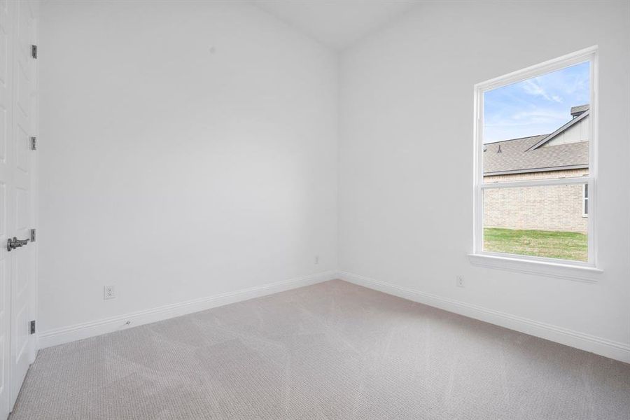 Carpeted spare room featuring a wealth of natural light