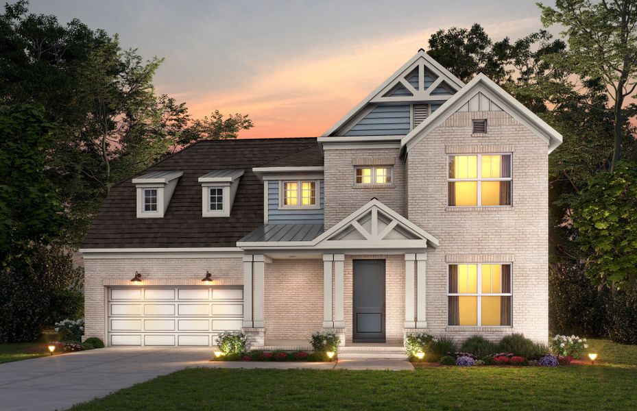 Representative exterior photo of a completed home built from the Waterstone by Pulte Homes in Waterside at Pine Island, Columbia, SC (Image 19). Representative exterior photo of a completed home built from the Waterstone by Pulte Homes in Waterside at Pine Island, Columbia, SC (Image 19).