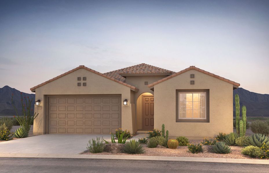 Representative exterior photo of a completed home built from the Cantania by Pulte Homes in Vistoso Canyon Estates, Oro Valley, AZ (Image 16). Representative exterior photo of a completed home built from the Cantania by Pulte Homes in Vistoso Canyon Estates, Oro Valley, AZ (Image 16).