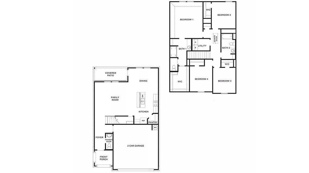 2D floor plan layout of this home in Blue Ridge Ranch, San Antonio, TX (Image 2).