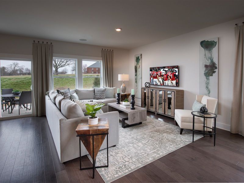 Living area in the Jade floorplan at a Meritage Homes community in Greenville, SC.