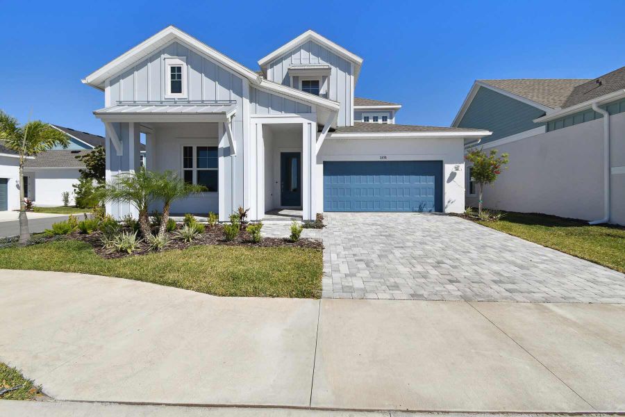 Representative exterior photo of a completed home built from the The Callisto by David Weekley Homes in Emerald Landing at Waterside at Lakewood Ranch – Lake Series, Sarasota, FL (Image 1). Representative exterior photo of a completed home built from the The Callisto by David Weekley Homes in Emerald Landing at Waterside at Lakewood Ranch – Lake Series, Sarasota, FL (Image 1).