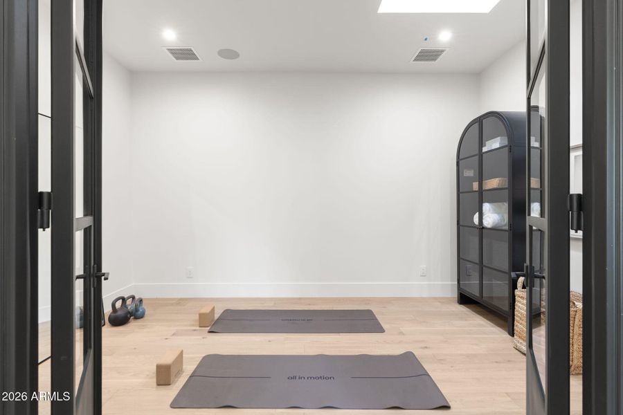 Gym with natural skylight