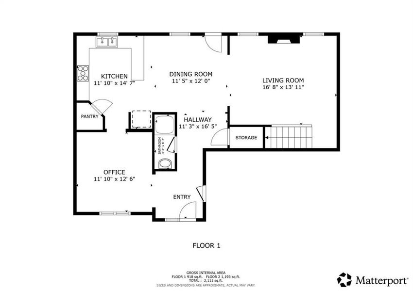 2D floor plan layout of this home in Old Lost Mountain Estates, Powder Springs, GA (Image 5).