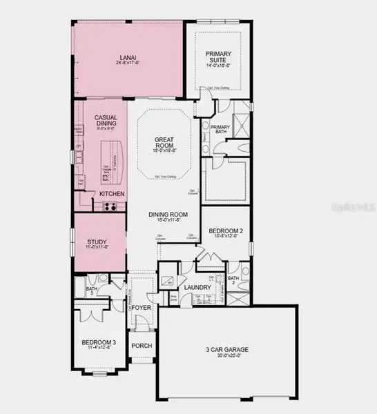 2D floor plan layout of this home in Esplanade at Wiregrass Ranch, Wesley Chapel, FL (Image 3). 2D floor plan layout of this home in Esplanade at Wiregrass Ranch, Wesley Chapel, FL (Image 3).