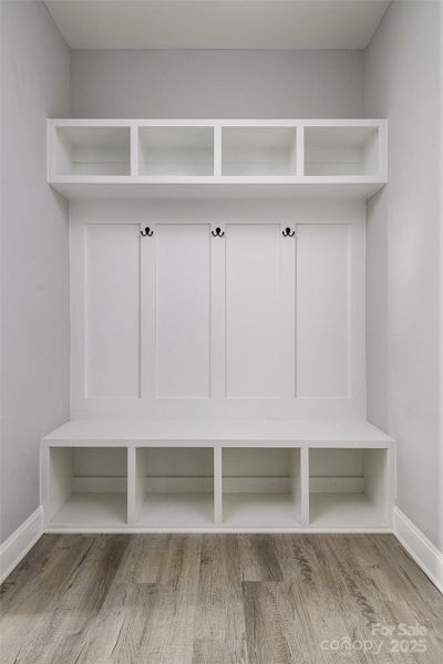 Stay organized with this awesome storage area right off the garage entry!