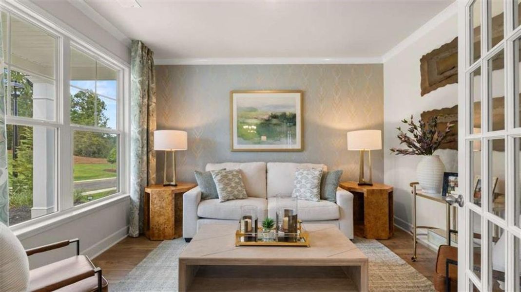 Furnished interior view inside a new home in Heritage Pointe, Senoia (Image 12). Furnished interior view inside a new home in Heritage Pointe, Senoia (Image 12).