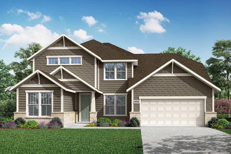 Representative exterior photo of a completed home built from the Logan by Tri Pointe Homes in LaPrelle, Haslet, TX (Image 22).