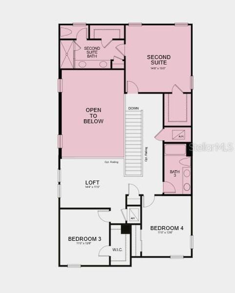 2D floor plan layout of this home in Indigo Creek, Apollo Beach, FL (Image 3).