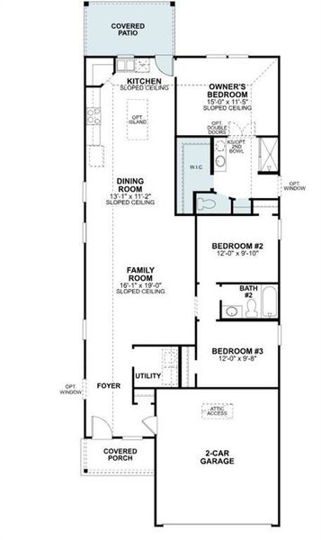 2D floor plan layout of this home in Meadow Park, Ponder, TX (Image 2). 2D floor plan layout of this home in Meadow Park, Ponder, TX (Image 2).
