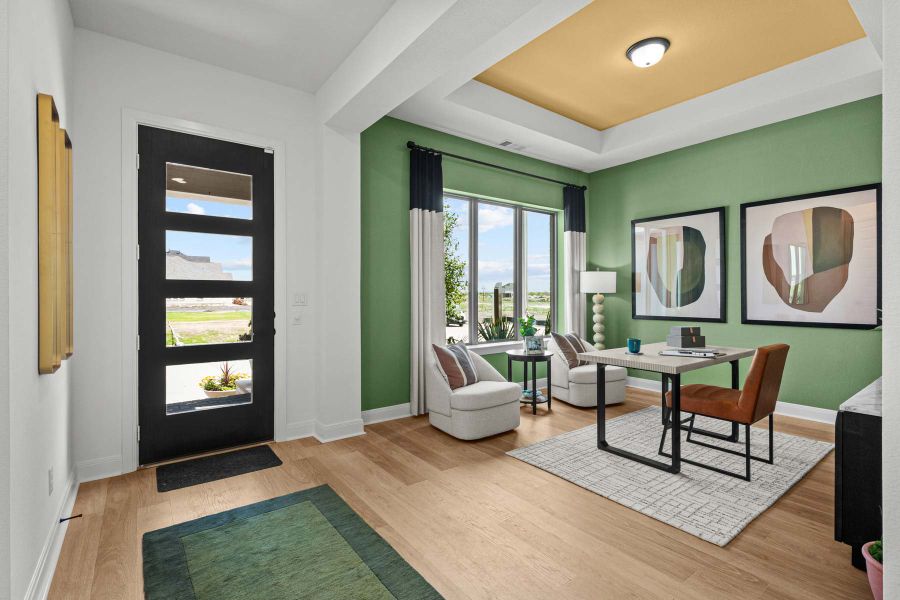 Representative furnished interior of a home built from the The Hambleton by David Weekley Homes in Karis - Village Series, Crowley (Image 5). Representative furnished interior of a home built from the The Hambleton by David Weekley Homes in Karis - Village Series, Crowley (Image 5).