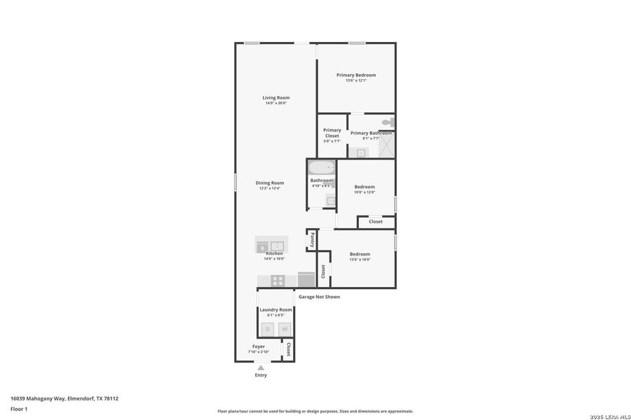 2D floor plan layout of this home in Hickory Ridge, Elmendorf, TX (Image 4).