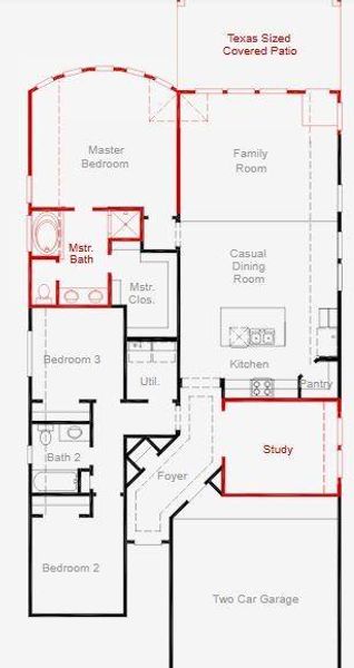 2D floor plan layout of this home in Two Step Farm, Montgomery, TX (Image 3). 2D floor plan layout of this home in Two Step Farm, Montgomery, TX (Image 3).