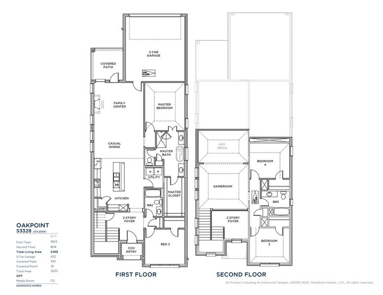 2D floor plan layout of this home in Cottages of Celina, Celina, TX (Image 4).