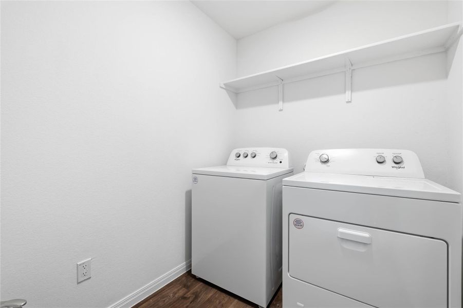 In home laundry room with a wsher & dryer (included) In home laundry room with a wsher & dryer (included)