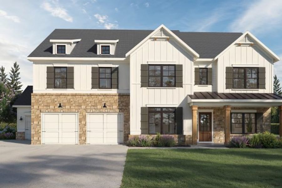 Representative exterior photo of a completed home built from the Ronald by Kerley Family Homes in Walters Creek, Douglasville, GA (Image 6). Representative exterior photo of a completed home built from the Ronald by Kerley Family Homes in Walters Creek, Douglasville, GA (Image 6).