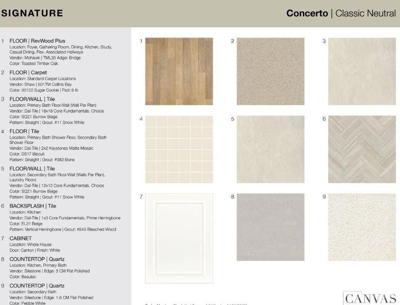8686 Miles Gap Road design selections. Home is currently under construction and selections are subject to change.
