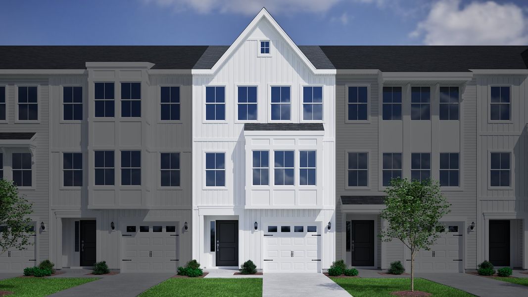 Representative exterior photo of a completed home built from the Sunflower - Genesis Value Collection by Mungo Homes in Georgias Landing, Raleigh, NC (Image 16).