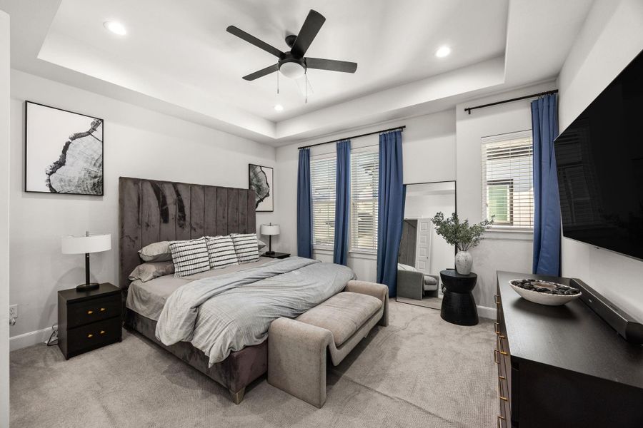 Furnished interior view inside a new home in The Corner At Buffalo Pointe, Houston (Image 21).