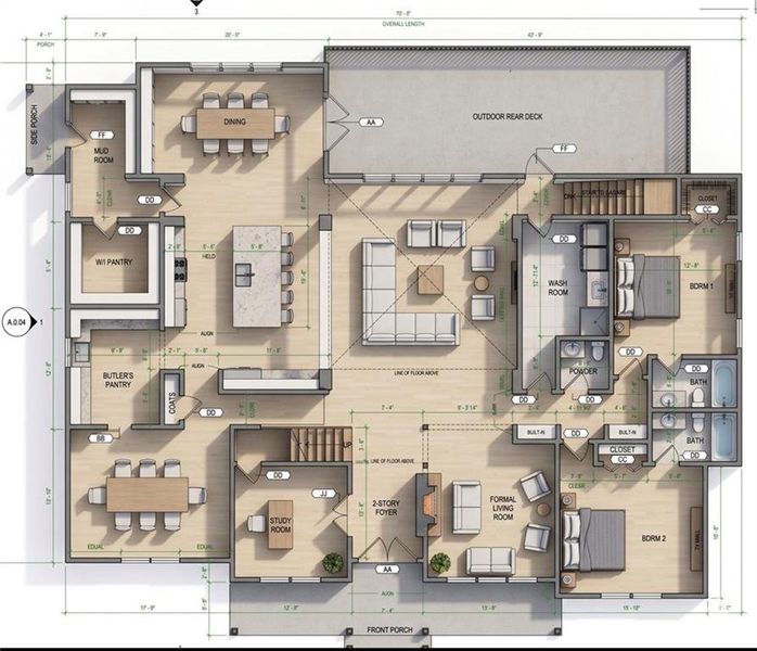 2D floor plan layout of this home in , Buford, GA (Image 4).