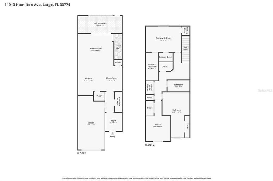 2D floor plan layout of this home in Azalea Shores, Largo, FL (Image 7).