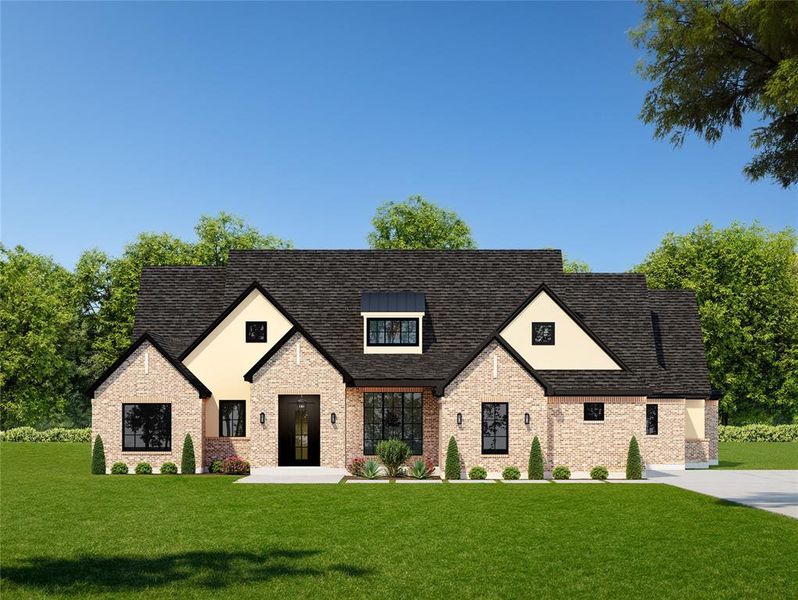 View of front of home featuring a front yard