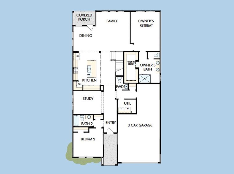 2D floor plan layout for the The Linnea by David Weekley Homes in Legacy, League City, TX (Image 3). 2D floor plan layout for the The Linnea by David Weekley Homes in Legacy, League City, TX (Image 3).