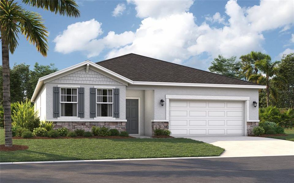 Front exterior of a new home in Silver Lake Pointe, Leesburg, FL, highlighting curb appeal (Image 1). Front exterior of a new home in Silver Lake Pointe, Leesburg, FL, highlighting curb appeal (Image 1).