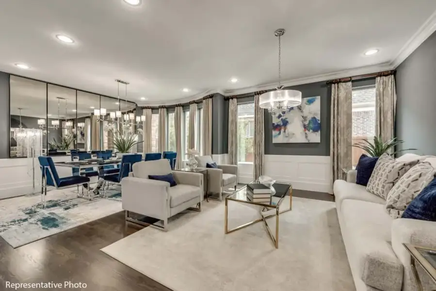 Furnished interior view inside a new home in Chatham Reserve, Providence Village (Image 4).